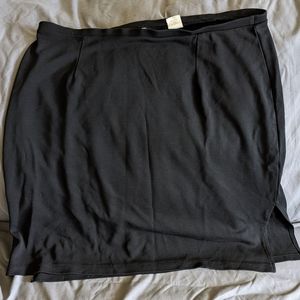 Vintage 1990's Women's Express Tricot black stretchy skirt with side slit